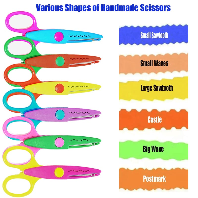 Erewa Paper Edge Scissors Set of 6 Different Patterns Craft Scissors for Teachers, Scrapbooking, Album, Kids, Arts - Image 4
